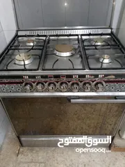  28 غاز 5عيون نحاس نظام 7مفاتيح بشتغل شواية وفرن مع بعض حجم80×60 فل ستانليس ستيل   موجود بالبقعة وعالفحص