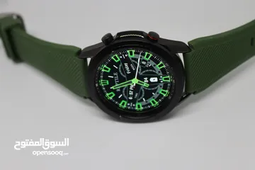  5 SAMSUNG GALAXY WATCH 3 SIZE 45MM WITH ARMY GREEN RUBBER BAND