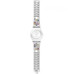  2 ساعة SWATCH  SPARKLANCE STANLESS STEEL ولا شخط وجديدة بورقتها لم تلبس بعد (تم تنزيل السعر!!)