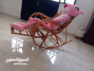  7 كرسي هزاز من خشب زان مشغول حرفي بدقه عالية