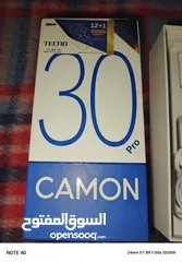  5 جهاز CAMON 30 pro ذاكره 256 العشوائي8+8=16 جهاز جديد السعر90 مجاله85قفل