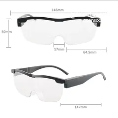  5 نظارة مكبرة مزودة بإضاءات جانبية EASYmaxx Magnifying Glasses  Glasses with Magnifying Function 160%
