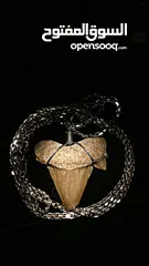  2 Italian silver necklace with wire wrapped ancient shark tooth fossil + free leather rope