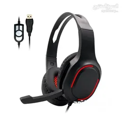  1 سماعات هيدسيت للكومبيوتر KOMC KM-999 USB WIRED HEADSET