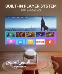  6 بروجكتر لاسلكي أندرويد داتا شو 180 بوصة مزود ببطارية يعمل ساعتين متواصل بدون الحاجة إلى مصدر طاقة