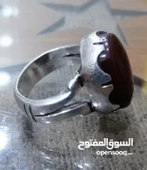  4 للبيع خاتم بحريني فضة ثكيلة الحجر عقيق يماني أصلي