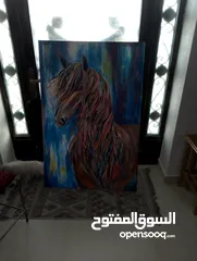  3 لوحة حصان الطول120سم العرض80سم
