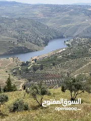  2 ارض للبيع جرش المجدل مطله على سد الملك طلال