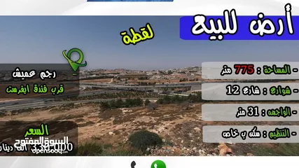  1 رقم الاعلان (4411) ارض للبيع في رجم عميش قرب فندق ايفرست اطلالة بانوراما دائمة تصلح اسكان