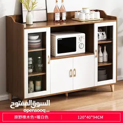  1 خزانة مطبخ خشبية عريضة لتنظيم الاغراض المختلفة  المقاس 120*40*94سم    
