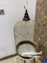  2 قفص طائر ذهبي جديد غير مستعمل مع كامل ملحقاته