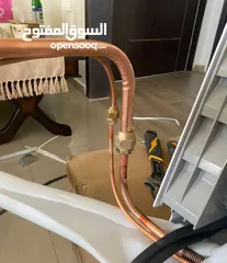  3 فك وتركيب المكيفات نقل المكيفات صيانه المكيفات تعبئة غاز تأسيس مواسير نحاس غسيل مكيفات