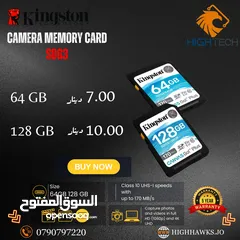  1 ميموري كارد للكاميرا - Kingston 64GB-128GB SDG3 Canvas GO Plus Memory Card