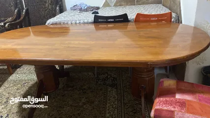  2 طاولة سفرة خشب ثقيل مع 4 كراسي