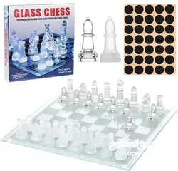  2 بورد شطرنج كرستال زجاج