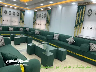  2 جلسات خليجية أحدث الموديلات 17 مقعد مع طقم طربيزاط + مراكي مع مخدات