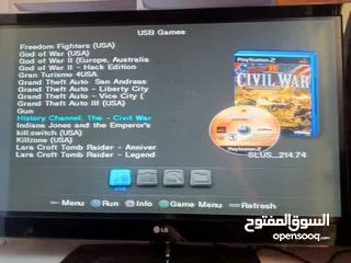  24 بلايستيشن 2 معدلة مع اسلاك + ميموري جديدة هدية + هارديسك وميموري عليهم 60 لعبة مميزة