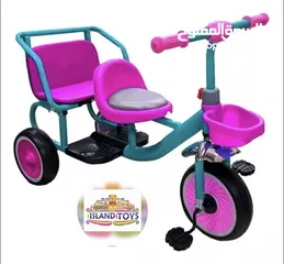  6 عرض خاص على الدراجة المقعدين الثلاثية للاطفال مع كراسي اسفنجية مريحة وعدة اكسسوارات بسعر مميز
