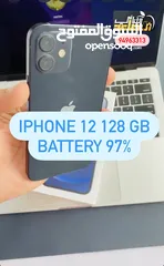  1  ايفون 12 ذاكرة 128 جيبي بطارية 97‎%‎