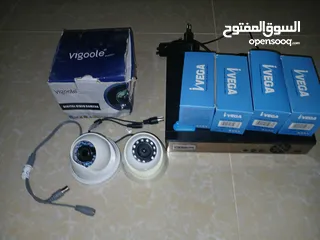  6 كاميرات مراقبة 2 ميجا مستعمل وحالة ممتازه ويوجد كاميرا بالكرتونه ومحولات بالكرتونه شغالات عالفحص