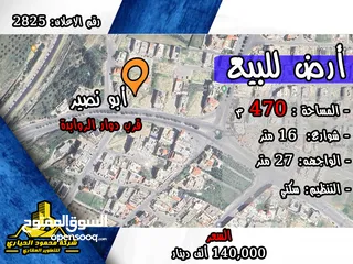  1 رقم الاعلان (2825) ارض سكنية للبيع في منطقة ابو نصير