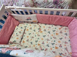  3 سرير اطفال بيبي خشبي مع فرشته