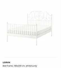  1 Leirvik bed + 2 table bed side سرير نوم أيكيا نوعه leirvik