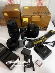  1 كاميرا نيكون 750d مع ملحقاتها 