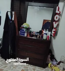  4 غرفة نوم لاتيه 18 محرفة زان سرير وخزانة وتسريحة و2 كمدينة