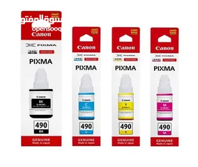  1 Canon 490,Ink Bottle Cartridge, GI-490BK,GI-490C,GI-490M,GI-490Y For printer G3411-3410- حببر كانون