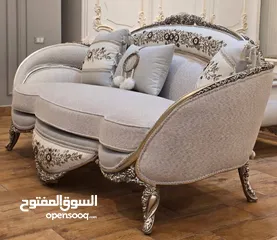  3 كنب صالون ملوكي دمياطي من افخم انواع الخشب الزان الأحمر