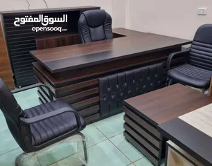  3 مكتب مدير مترين مع جانبية بادراج وطاولة