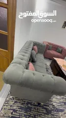  13 .........::طقم كنب تفصيل مخمل ثقيل 8 مقاعد خشب سويد بحالة ممتازة ........:.::::::::::