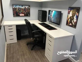  11 طاولة مكتب جيمنج زاويه مميزة بعدة الوان وقياسات حسب طلبك التوصيل والتركيب مجاني لعمان والزرقاء