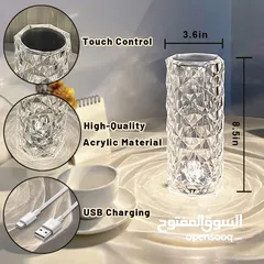  3 مصباح كريستال الماس القابل لإعادة الشحن مع جهاز تحكم عن بعد. Rechargeable Diamond Crystal Lamp with