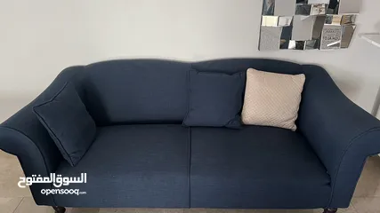  3 Navy blue sofa's with 1 side chair  Used but in an excellent condition