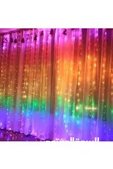  2 حبل اضاءه 30 متر زينه ستاره او شجره او واجهه 10 حبال ملونه 9 وضعيات تحكم ريموت بنسبة السطوع والحركه