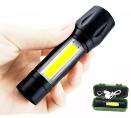  2 مصباح جيب محمول لوكس قابل للشحن USB ضوء قوي جدا ضد الماء بيل كشاف