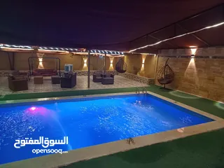  15 شاليه و مزرعه مع مسبح مدفا  للايجار عروض  و اسعار مناسبه