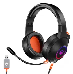  1 Meetion HP012 RGB 7.1 Virtual Surround Sound Gaming Headset USB سماعات جينمغ العاب