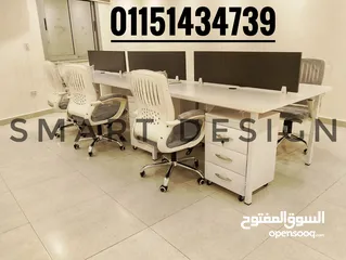  2 خلية عمل work station - Partition خشب mdf مقاس الفرد 120*60سم متوفر جميع مستلزمات أثاث مكتبي