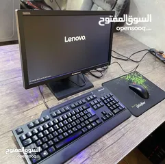  4 كمبيوتر صغير LENOVO    مع شاشة LENOVO حجم كبير مواصفات قويه