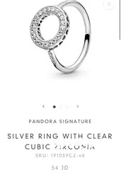  3 PANDORA SIGNATURE SILVER RING WITH CLEAR CUBIC ZIRCONIA