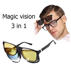  9 نظارات 1x3 ماجيك فيجن ليلي و نهاري و شفاف تصميم رياضي نظاره نظارة المغناطيس