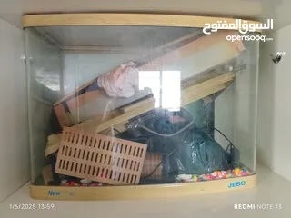  4 حوض سمك جاهز مجهز بكامل عدة طول  عرض 90 العمق 45 طول60