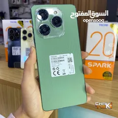  6 مشغل ايام Spark 20 pro رام 16 و 24 جيجا 256 مكفول بالشركة أغراضة والكرتونه الأصلية متوفر توصيل