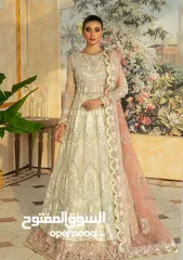  1 Party wear pink and white combination with silver hand embroidered