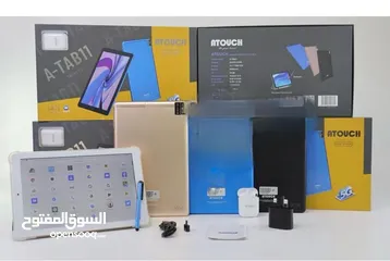  4 تابلت ATOUCH A102PRO وصل وبسعر لقطة!  لو تدور على تابلت عملي وسعره حلو، شوف دا: 	•	شاشة 10.1 إنش، دق