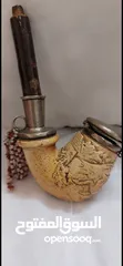  4 اسوار فضة عيار 800 برطاني سنة الصنع 1905  غليون فضة و عاج محفور
