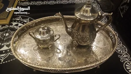  6 أواني فضيه درجه اولى لتقديم الشاي هاند ميد